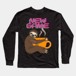 New game, pixeled sloth Long Sleeve T-Shirt